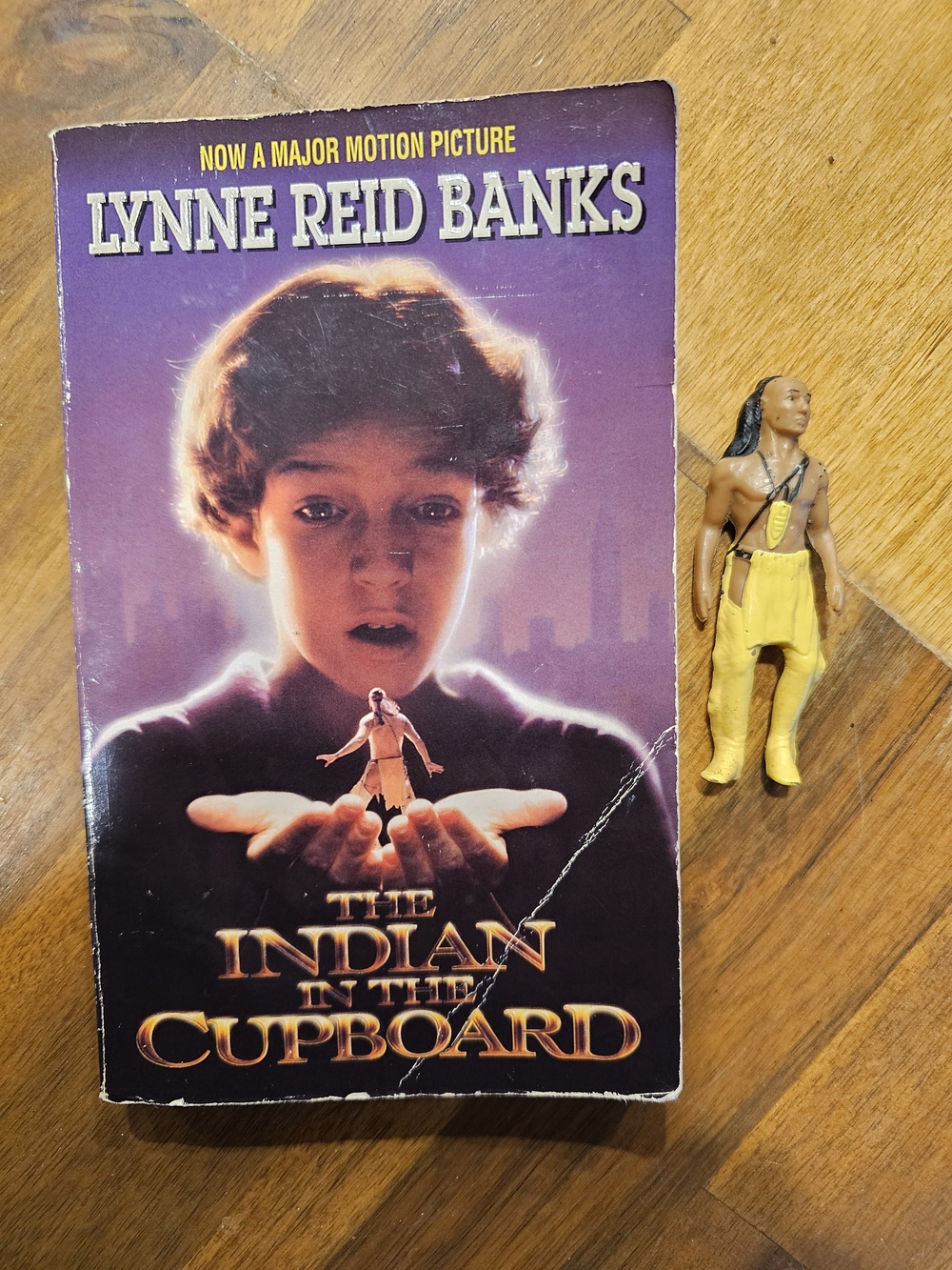 The Indian in the Cupboard Paperback Book With Little Bear Figurine